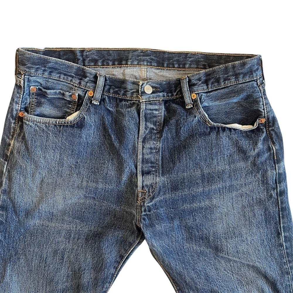 Vintage Levis 501s Straight Leg High Waisted Jeans with Button Fly 38W 29L - Picture 2 of 13